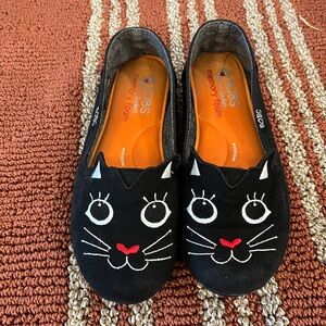 Skechers BOBS for Cats Black Memory Foam Womens Shoes 6.5 Arch Pillow comfort